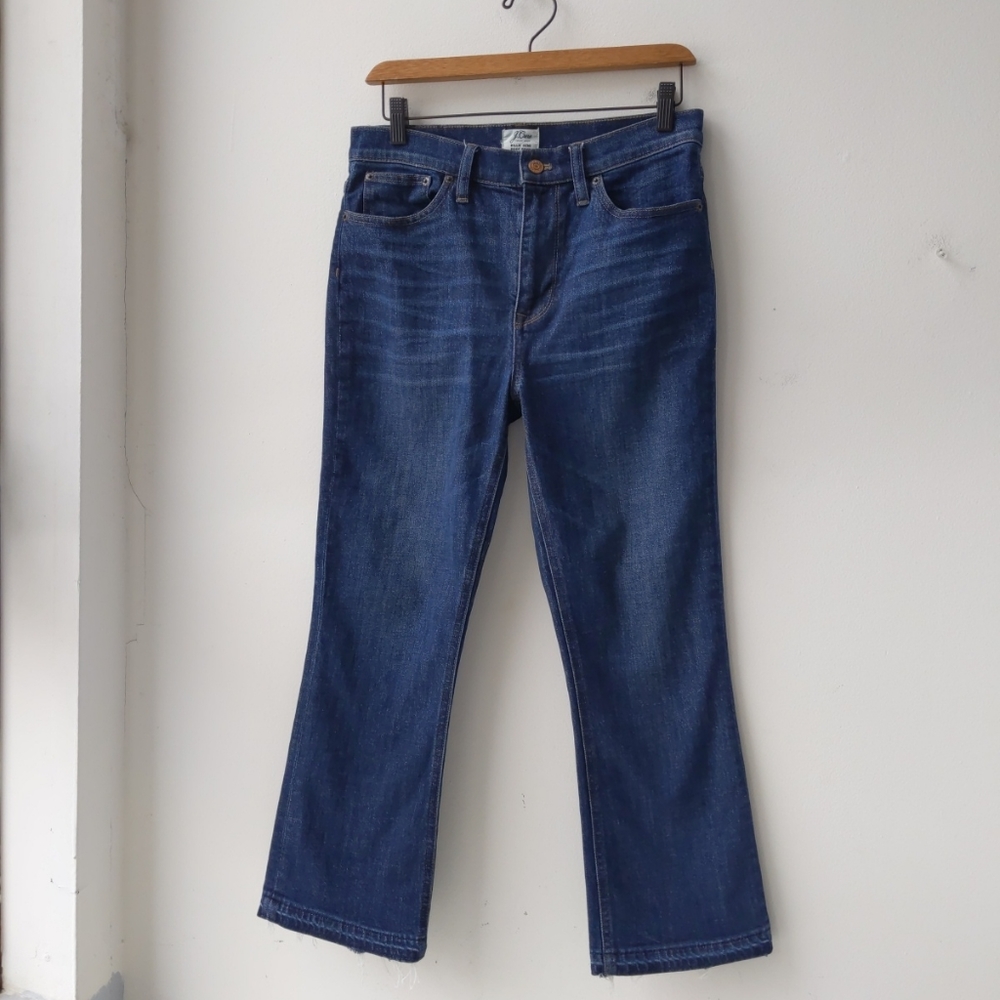 J. Crew Billie Demi Boot Crop Jeans Dark Wash Women's 28